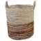 Stoneage Arts Inc 18" Brown and Gray Handwoven Round Eco-Friendly Basket